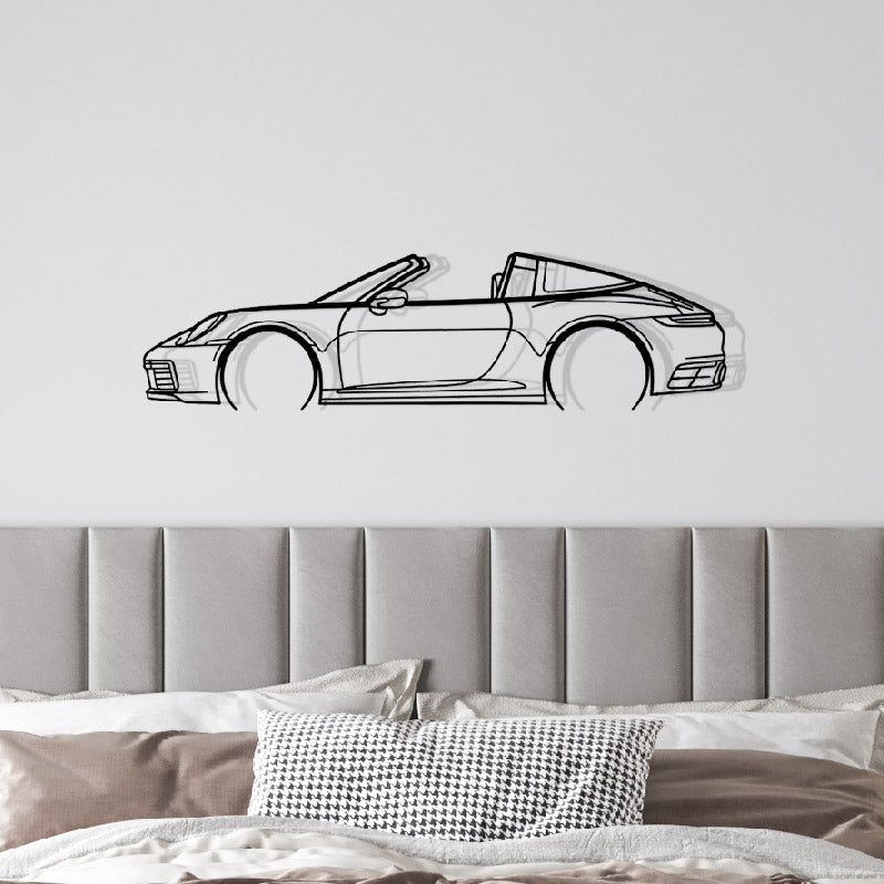 PORSCHE - 911 TARGA MOD 991  - DÉCORATION MURALE EN MÉTAL