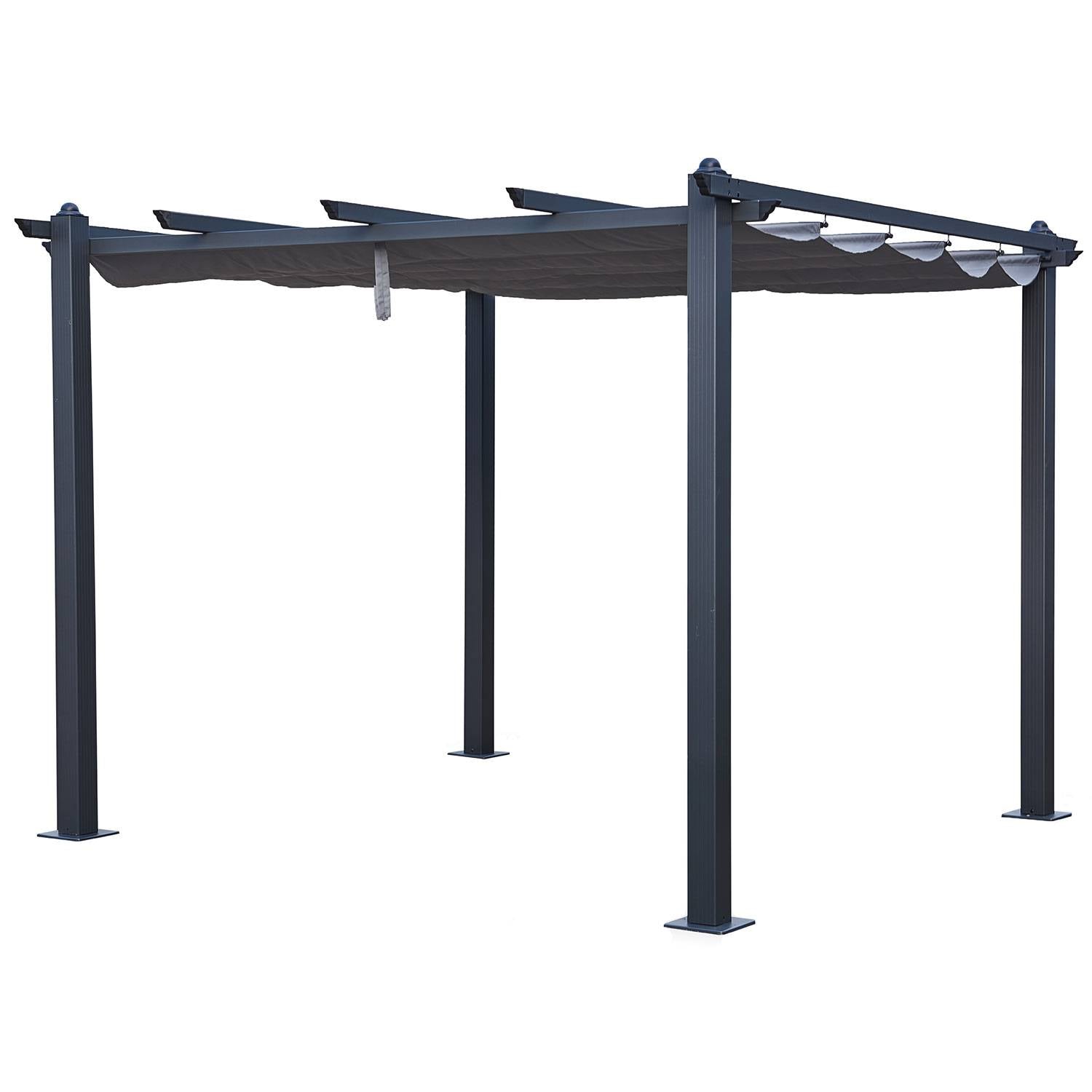 LEGZIRA - Pergola Aluminium et Acier Grise