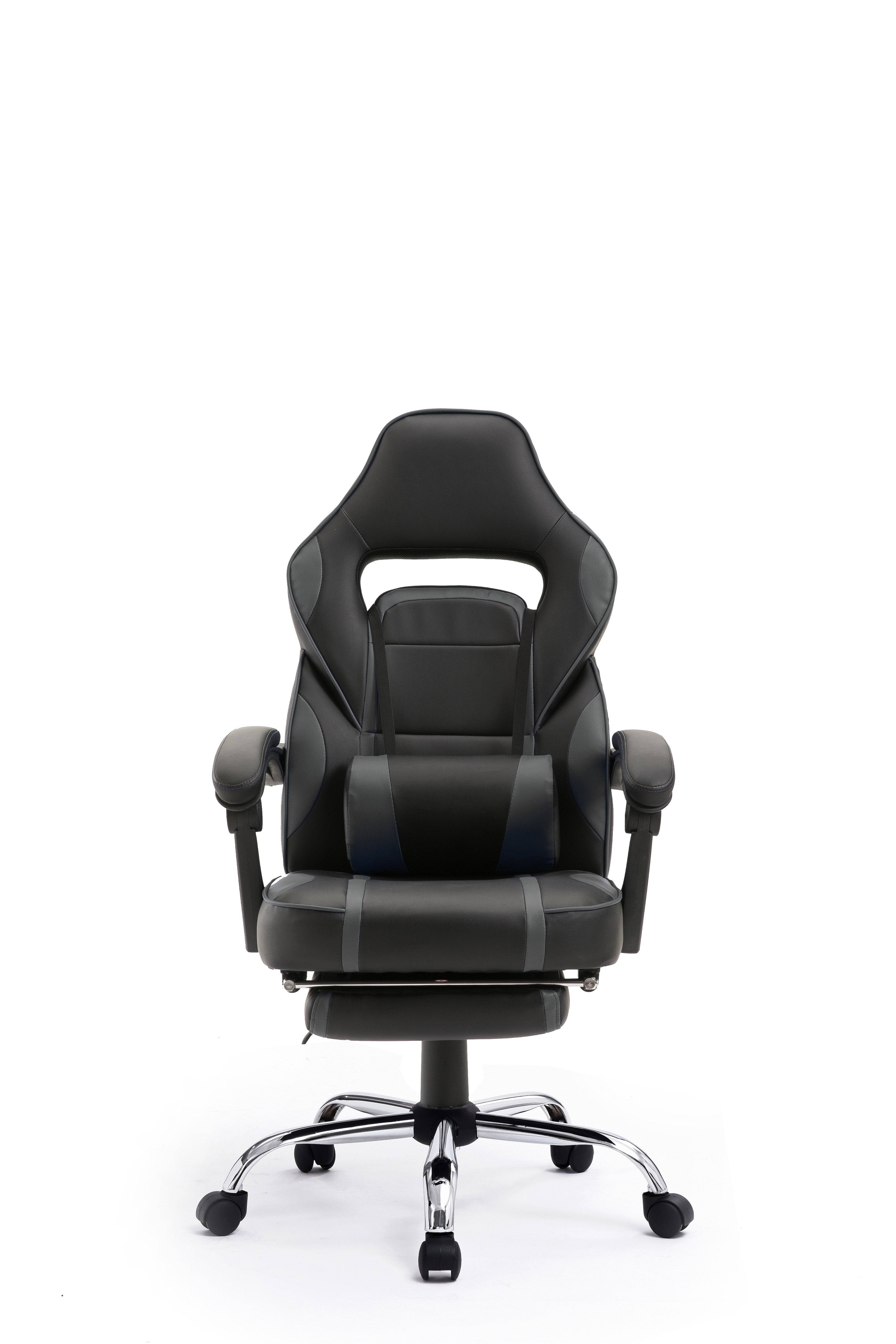 GHOST - Ensemble Chaise de Gamer avec Repose-pieds et Bureau Led Incliné