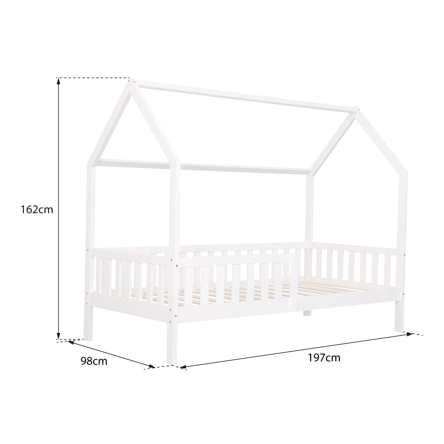 ONEIROI - LIT MAISON ENFANT AVEC TÊTE DE LIT ET CONTOUR EN BOIS