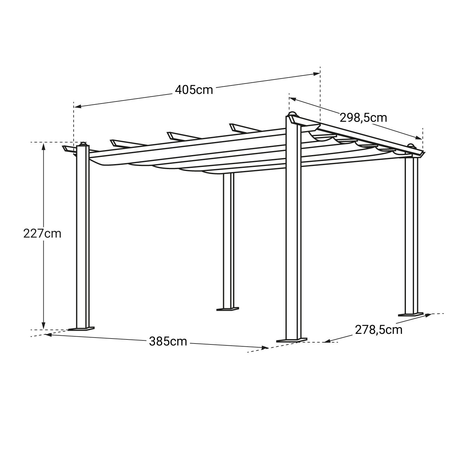 LEGZIRA - Pergola Aluminium et Acier Grise