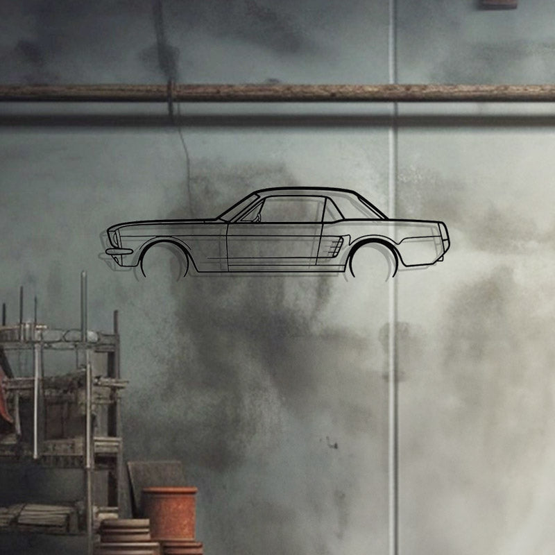 SILHOUETTE DE VOITURE - MUSTANG COUPÉ détaillée - 1966