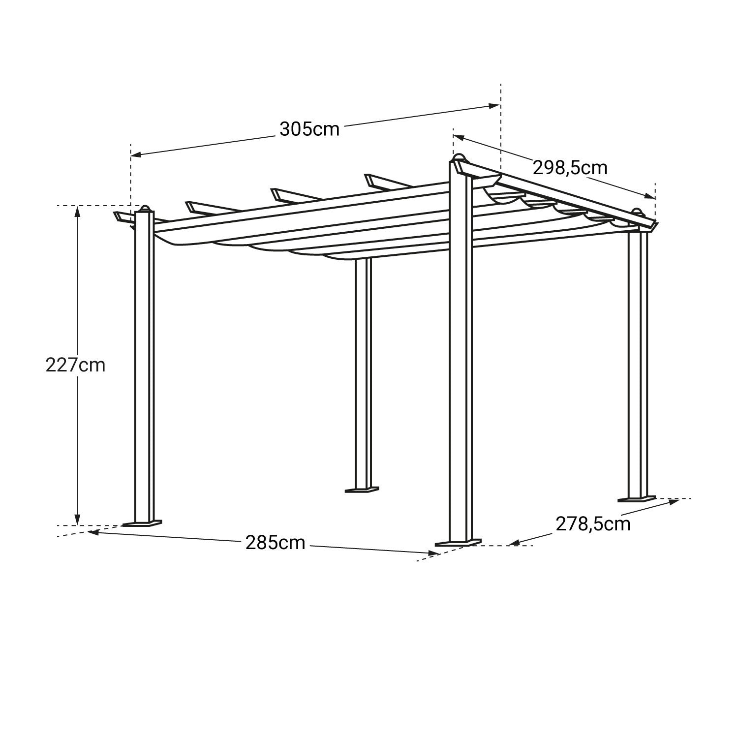 LEGZIRA - Pergola Aluminium et Acier Grise