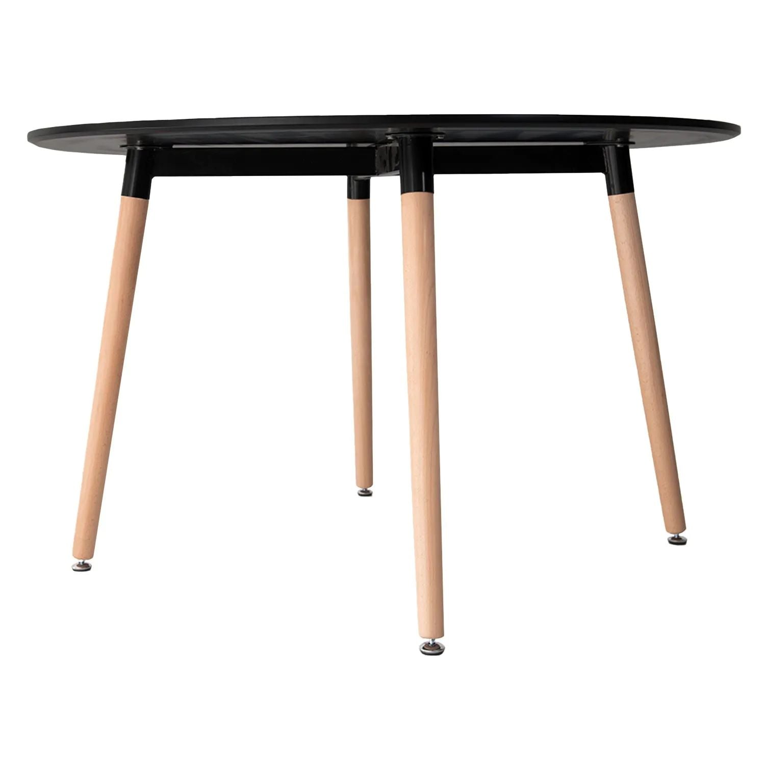 SENJA - Ensemble Table Ronde 120 CM et 4 Chaises Scandinaves