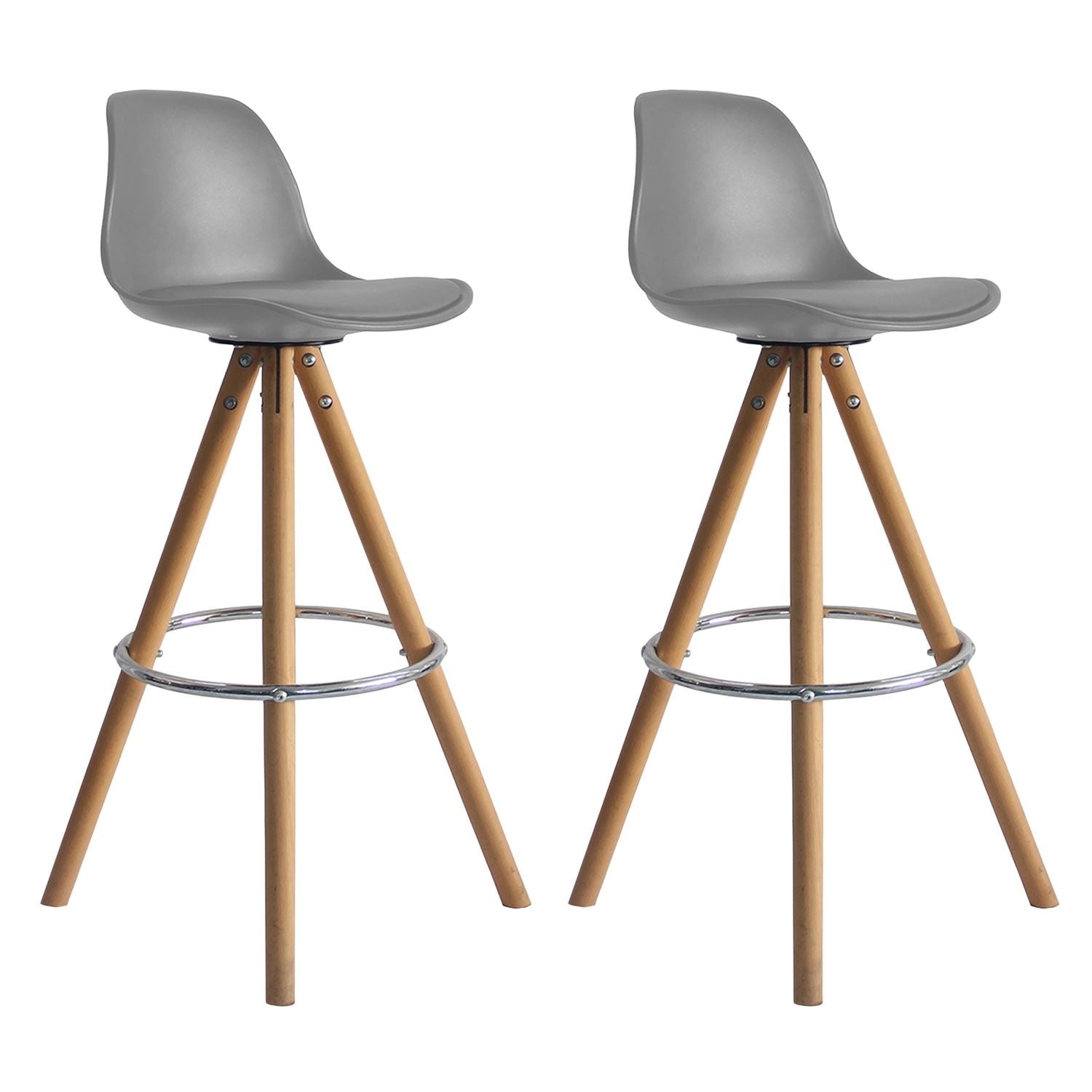 SENJA - Lot de 2 Tabourets de Bar Pieds Triangulaires