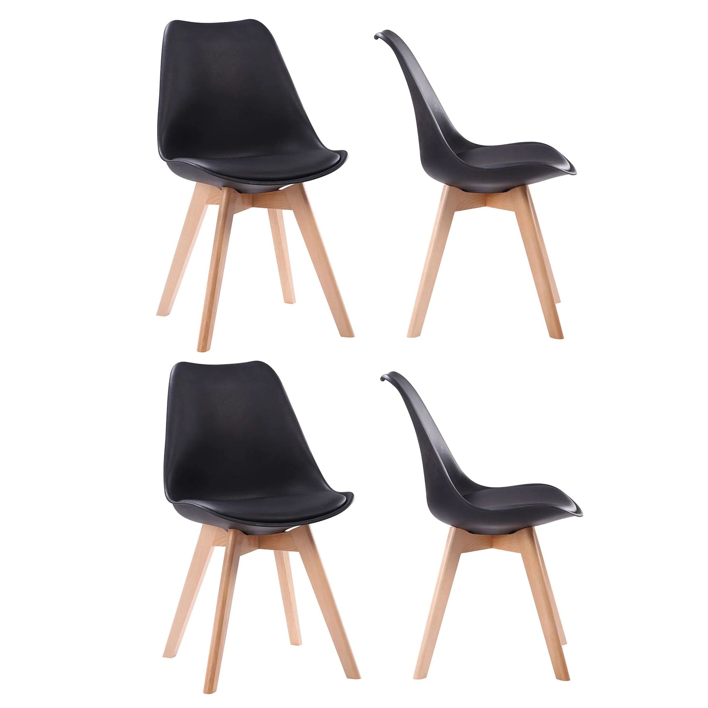 SENJA - Ensemble Table Rectangulaire 120 x 70 CM et 4 Chaises Scandinaves