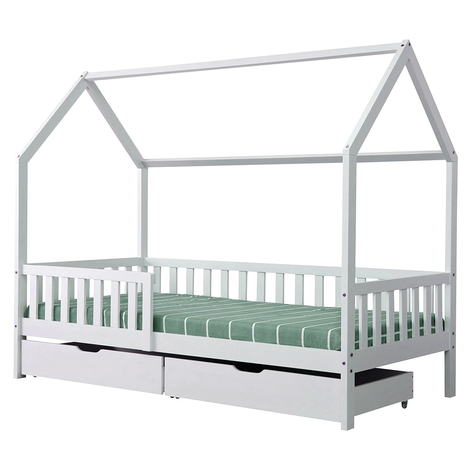 ONEIROI - LIT MAISON ENFANT AVEC TÊTE DE LIT ET CONTOUR EN BOIS