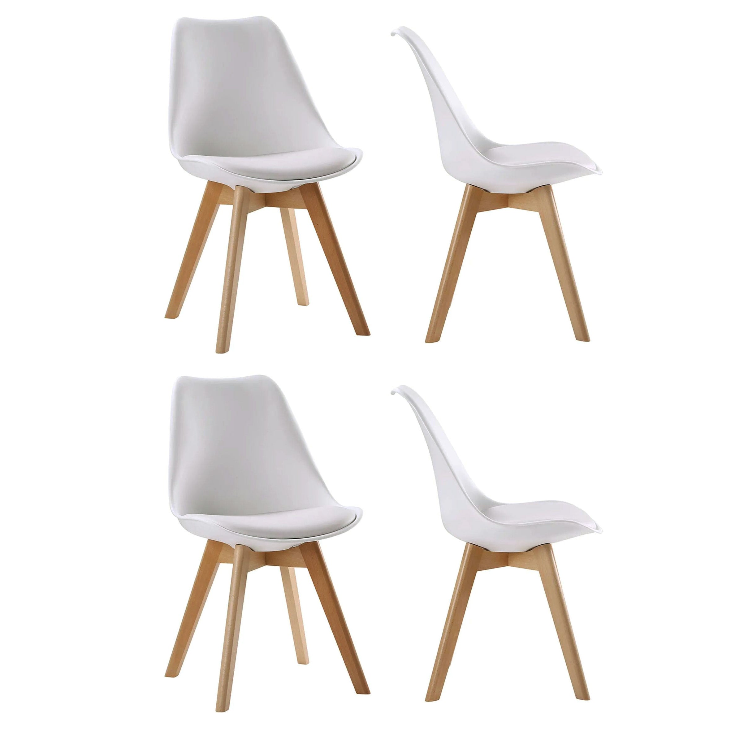 SENJA - Ensemble Table Rectangulaire 120 x 70 CM et 4 Chaises Scandinaves