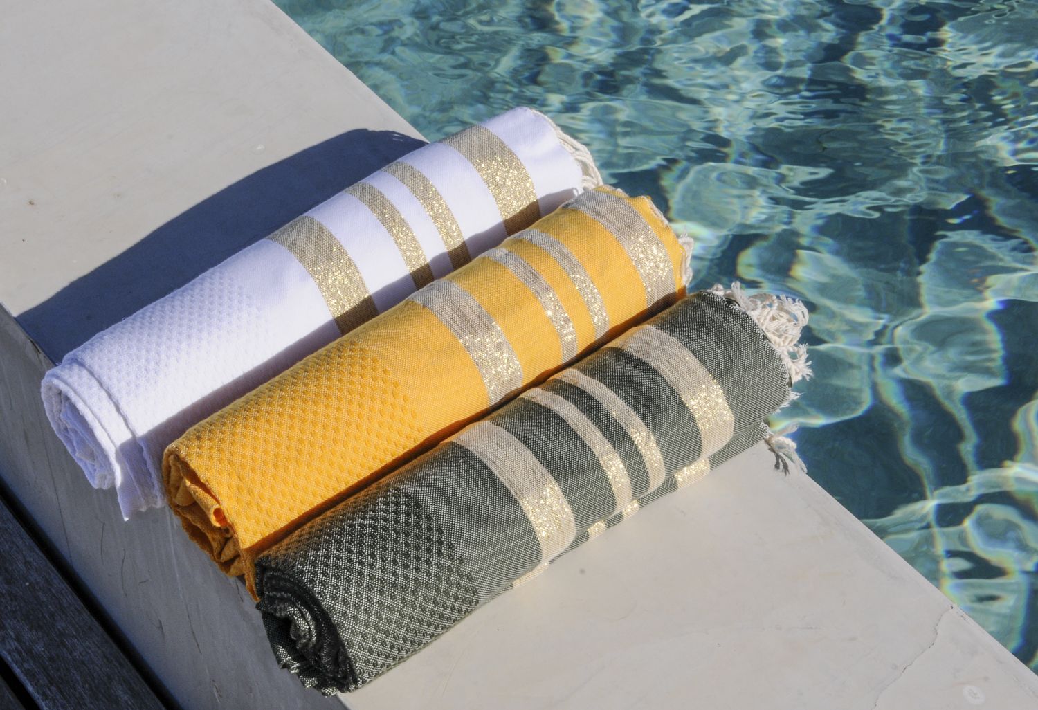 HAMPTONS - Fouta Nid D'Abeille - Lurex