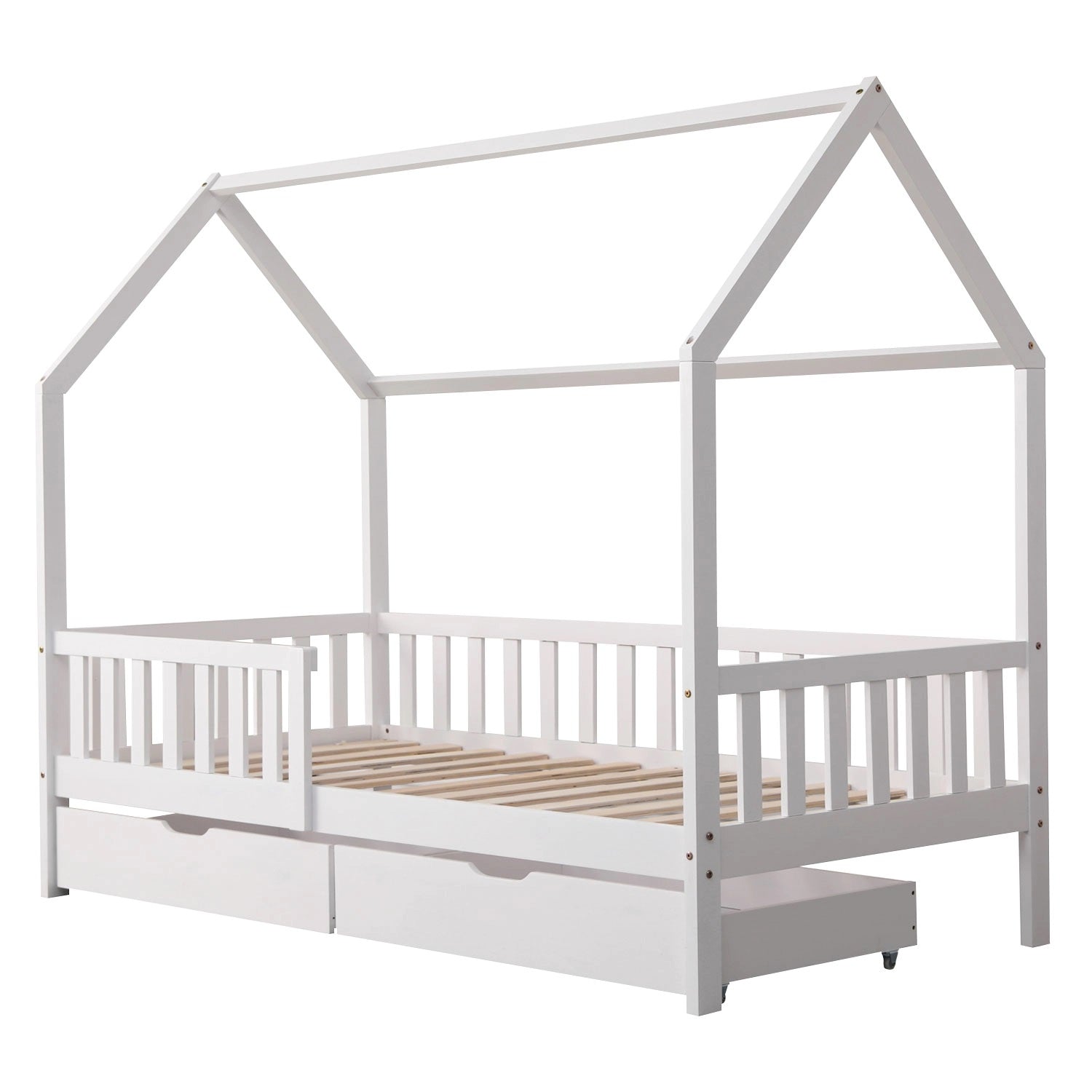 ONEIROI - LIT MAISON ENFANT AVEC TÊTE DE LIT ET CONTOUR EN BOIS