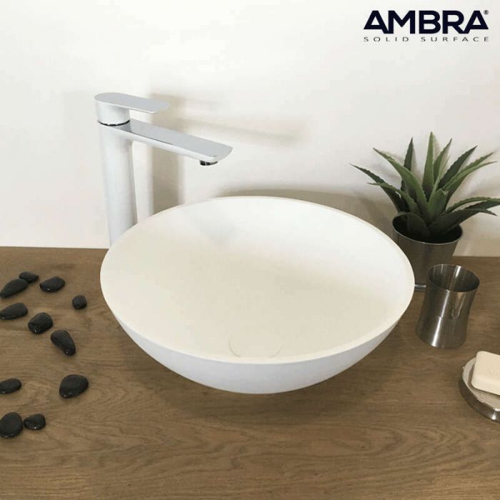 Collection Ambra - Vasque à poser ronde en Solid surface - COPPA