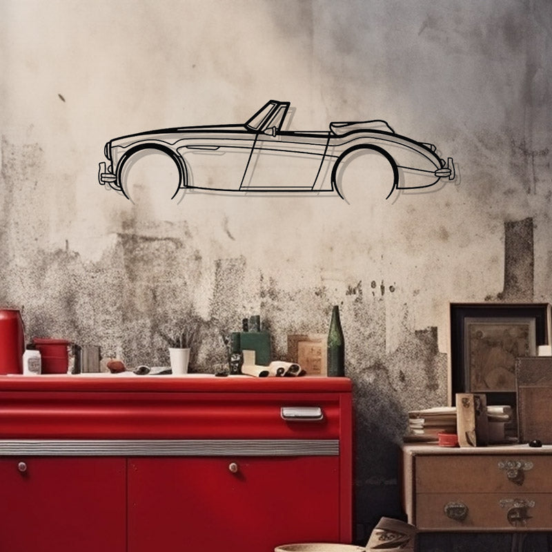 Art mural silhouette voiture Midget 1966 détaillée, cadeau de Noël