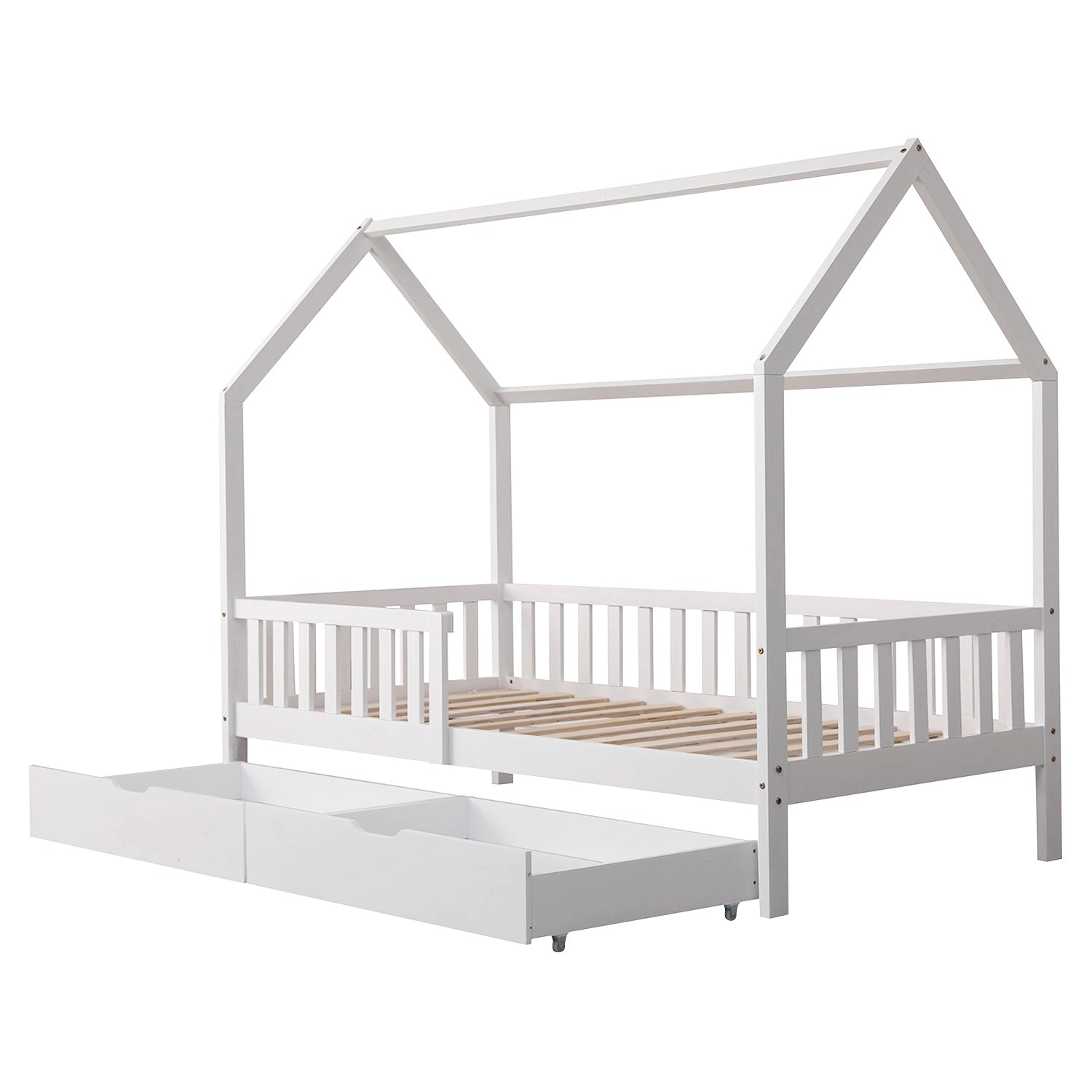 ONEIROI - LIT MAISON ENFANT AVEC TÊTE DE LIT ET CONTOUR EN BOIS