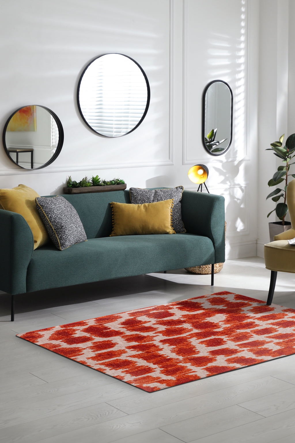 TAPIS - COLLECTION IKAT FEATHER - DESIGN SUMMER BLUE