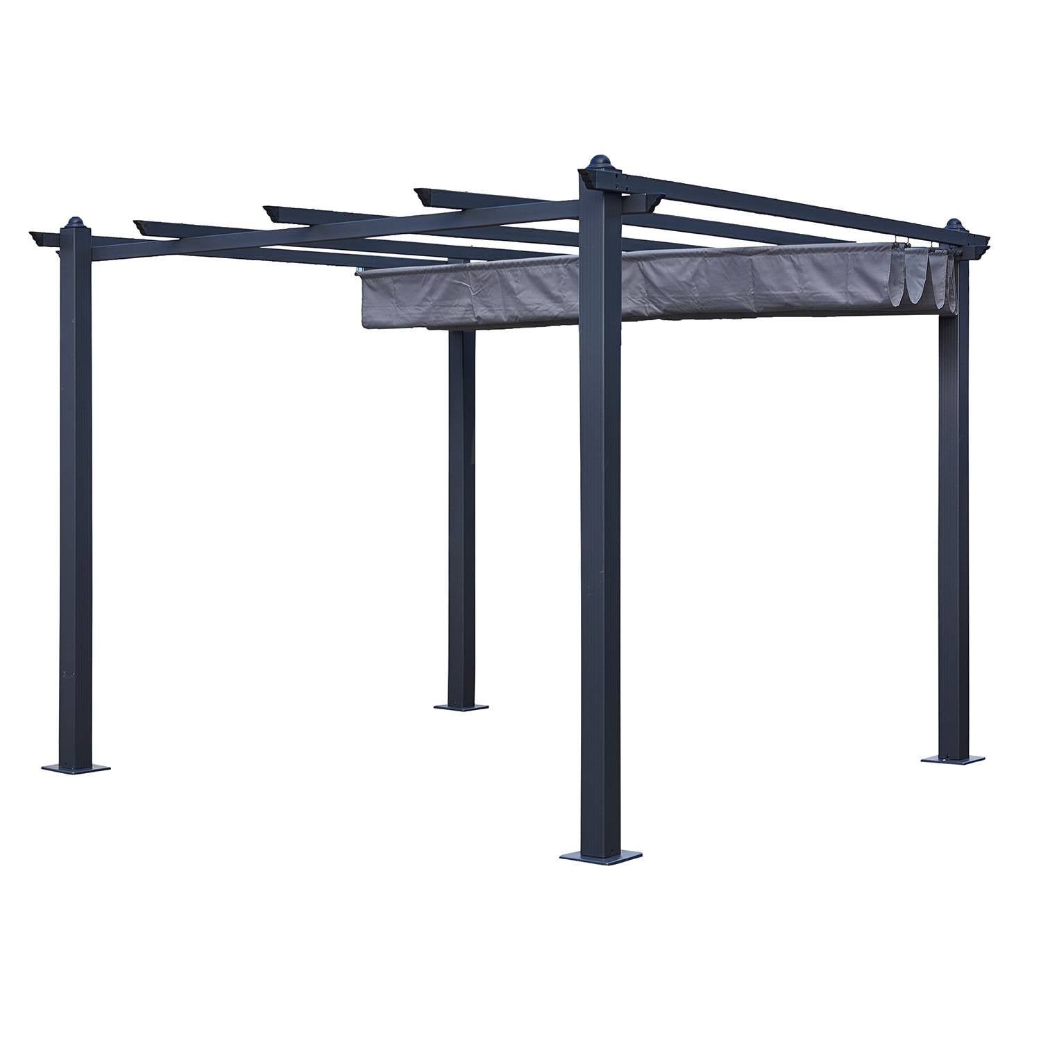 LEGZIRA - Pergola Aluminium et Acier Grise