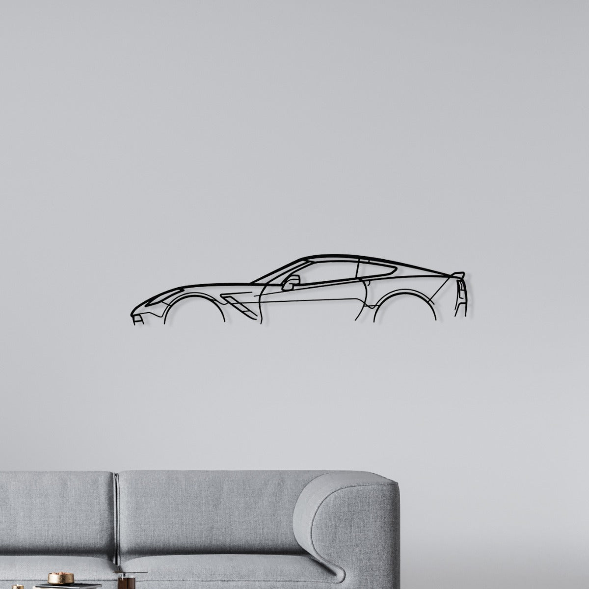CHEVROLET - CORVETTE C7 - DECORAÇÃO DE PAREDE DE METAL