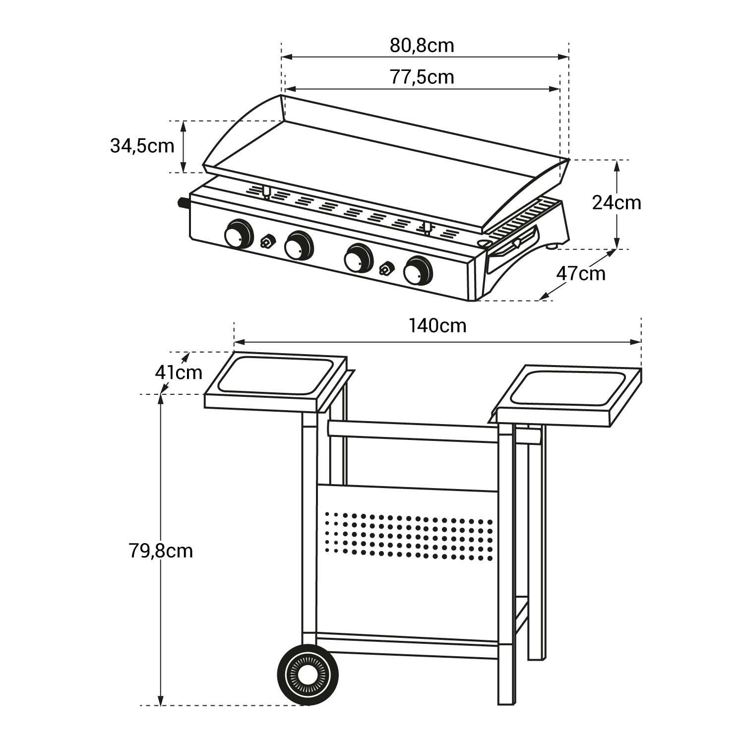 COOKER - Plancha au Gaz II avec Chariot
