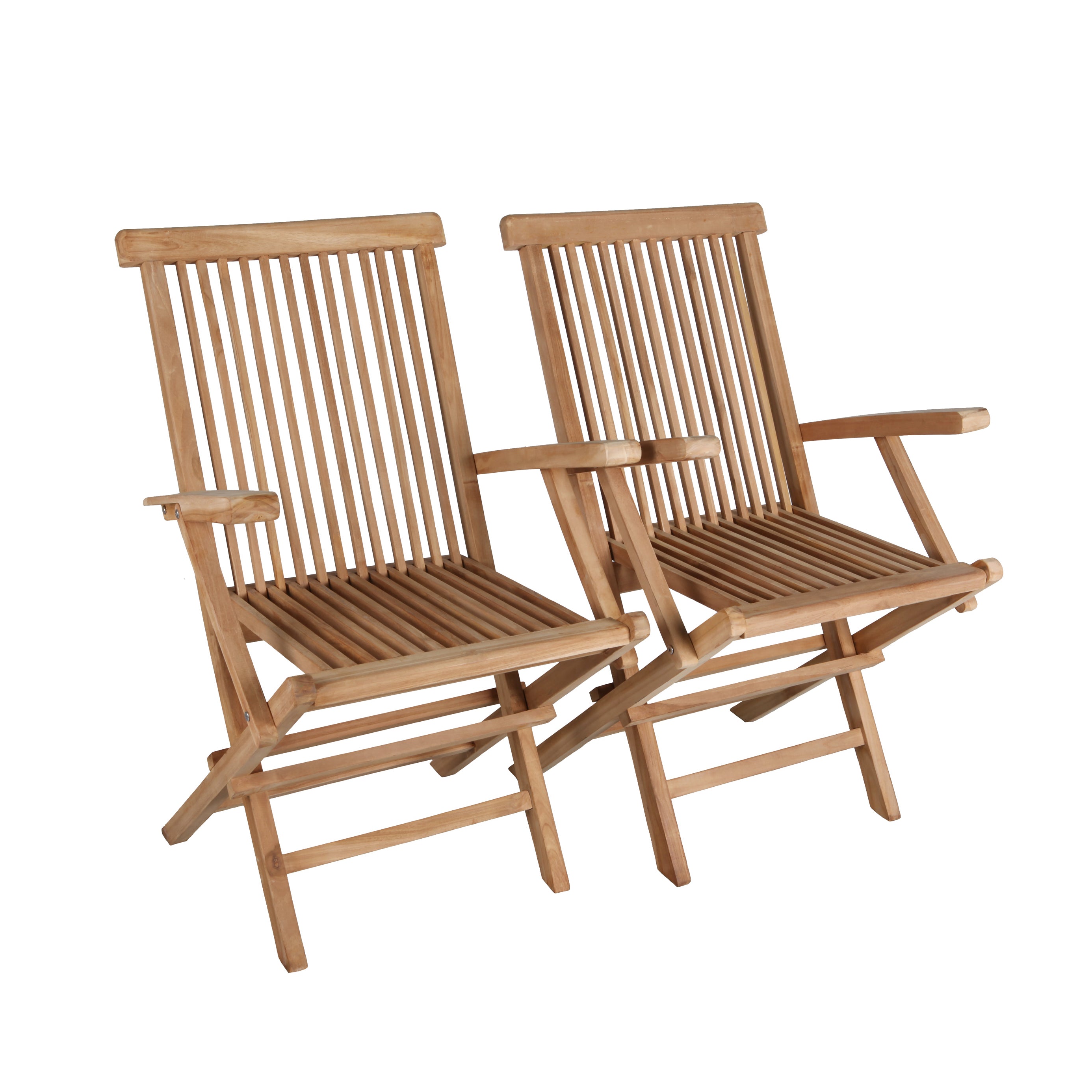 SALENTO - Ensemble de Chaises Pliantes avec Accoudoirs en Teck