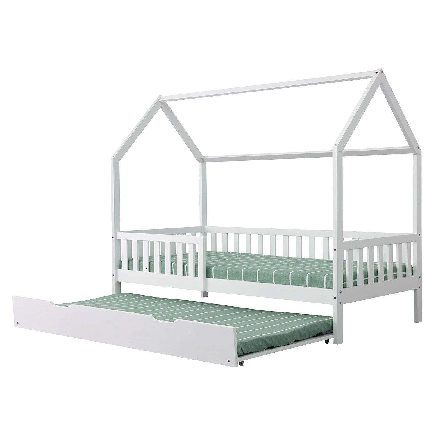 ONEIROI - LIT MAISON ENFANT AVEC TÊTE DE LIT ET CONTOUR EN BOIS