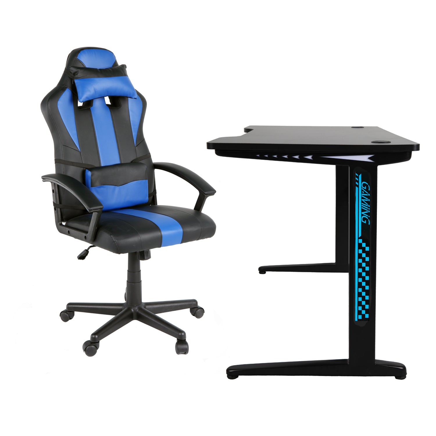 GHOST - Set de escritorio y silla gamer LED rectos