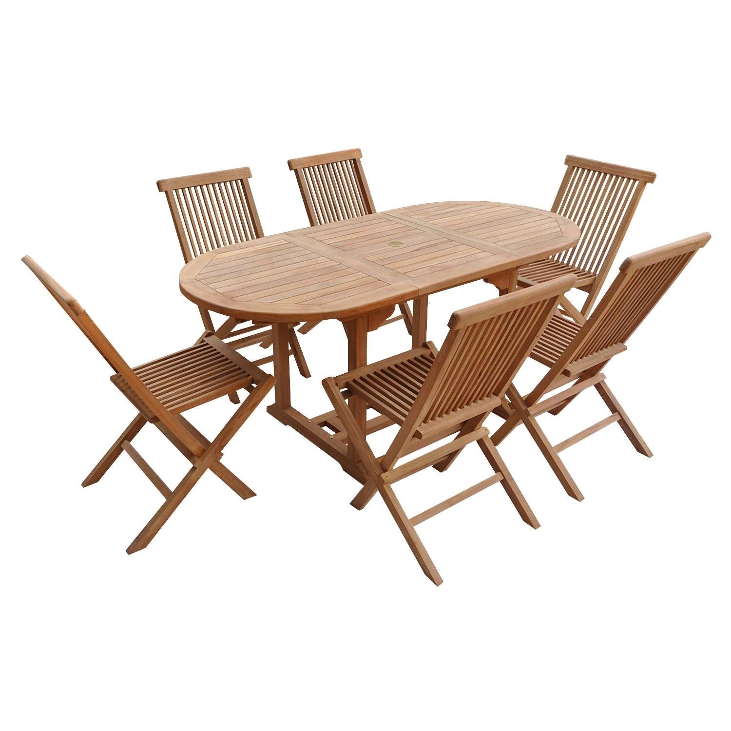 SALENTO - ENSEMBLE TABLE OVALE DE JARDIN ET CHAISES EN TECK