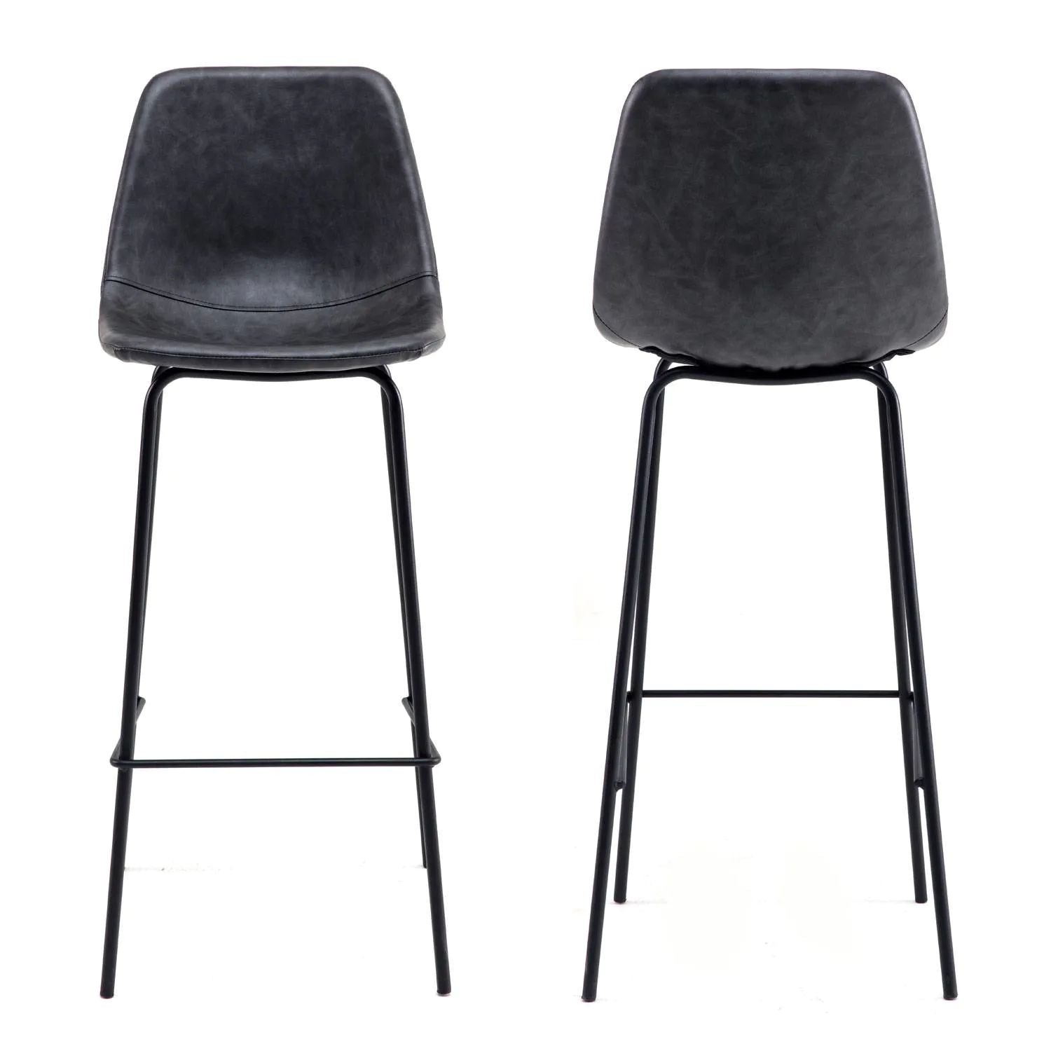BROOKLYN - Lot de 2 Tabourets de Bar Vintage