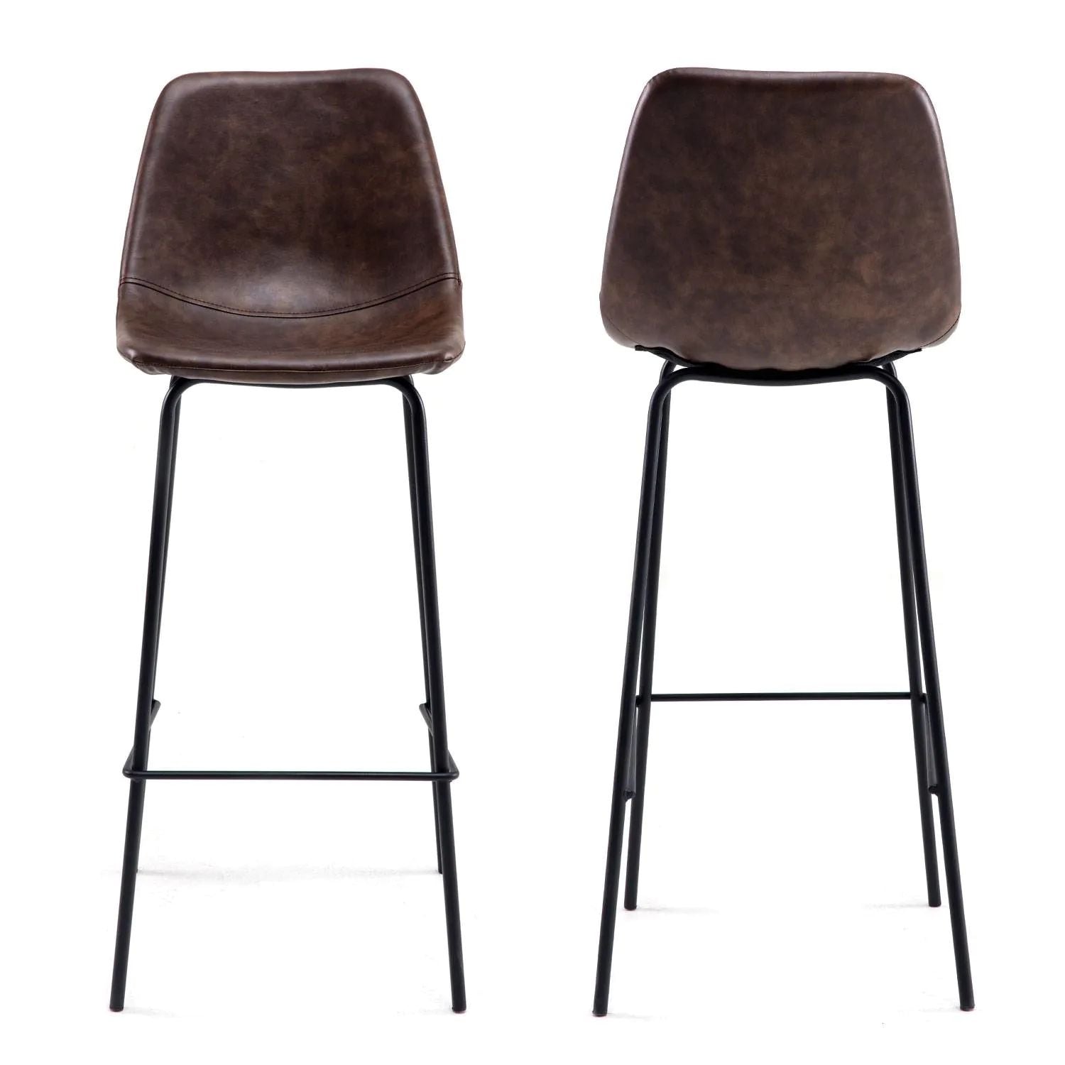 BROOKLYN - Lot de 2 Tabourets de Bar Vintage