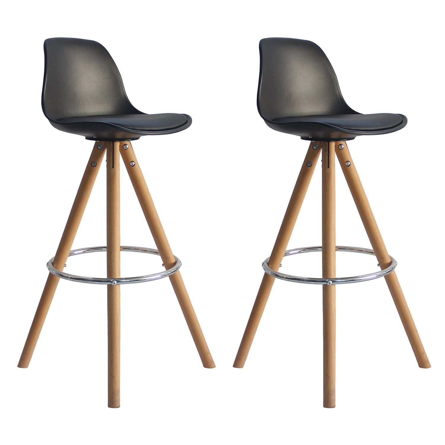 SENJA - Lot de 2 Tabourets de Bar Pieds Triangulaires