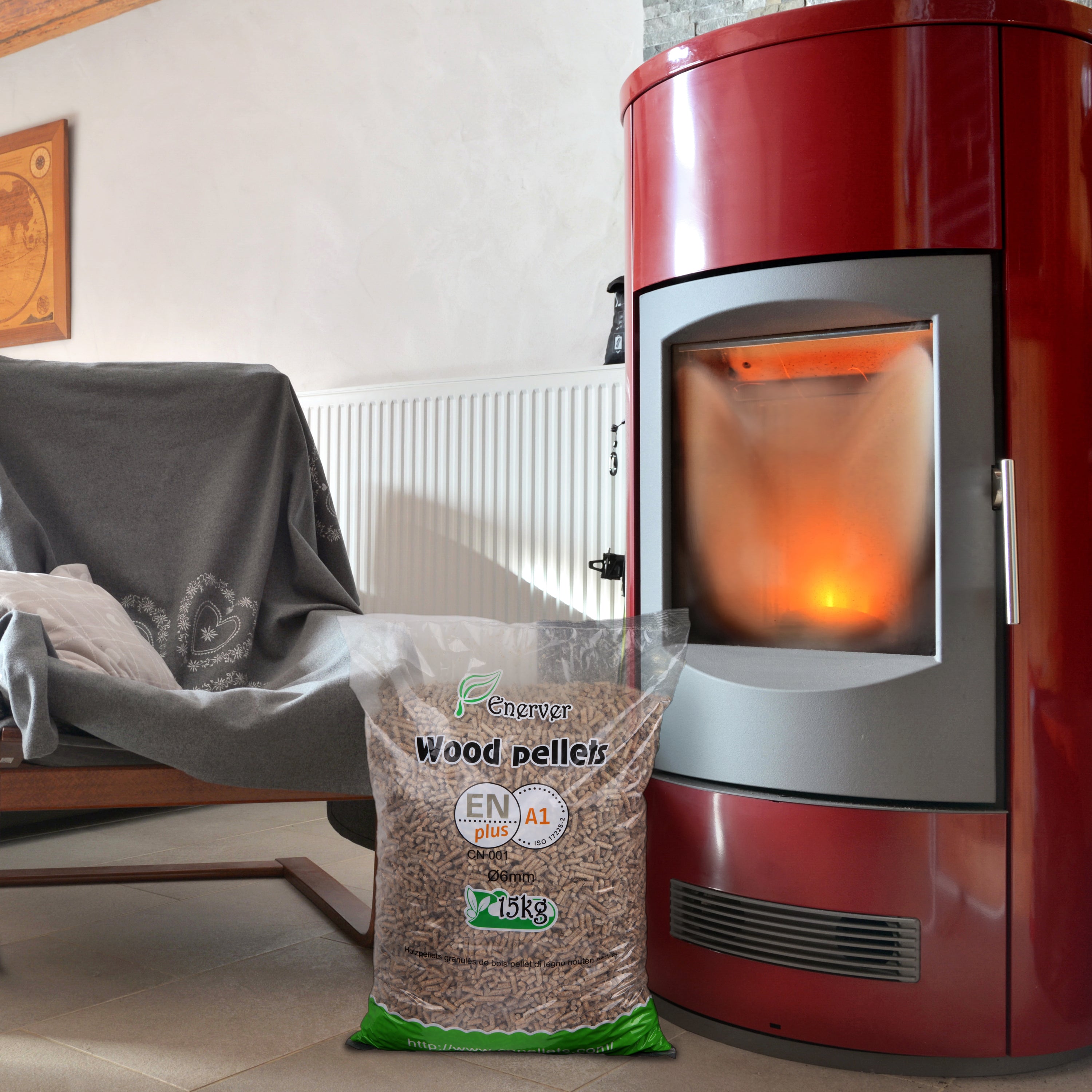 WOOD PELLETS - GRANULÉS DE BOIS SAC 15 KG