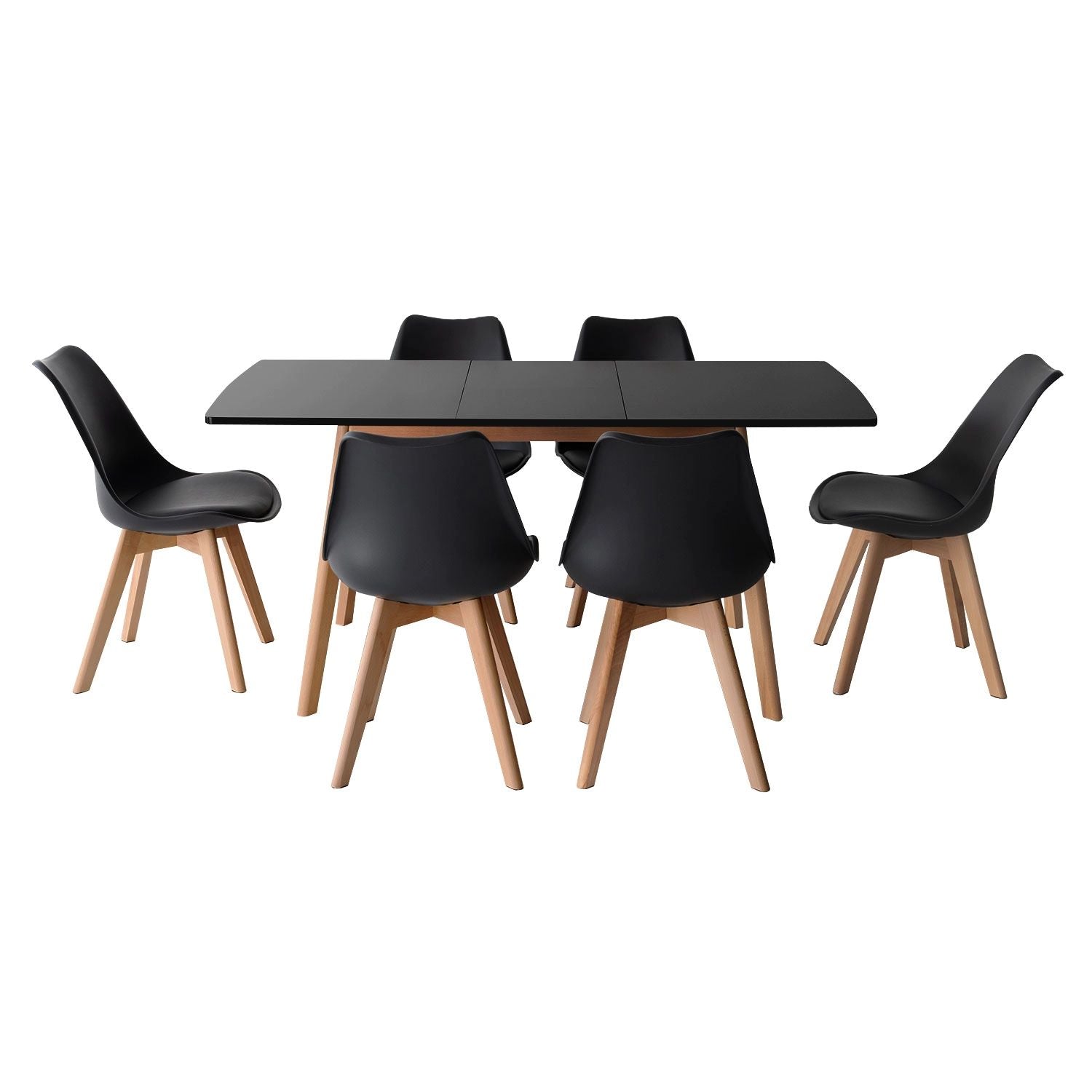 SENJA - Ensemble Table Extensible 120/160 x 80 CM et Chaises Scandinaves