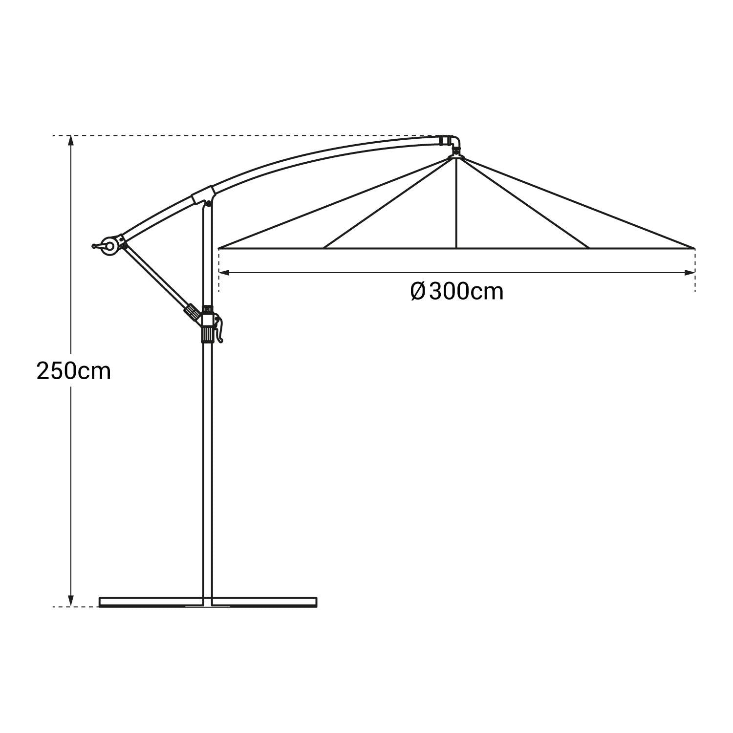 OAHU - Parasol déporté - 3M