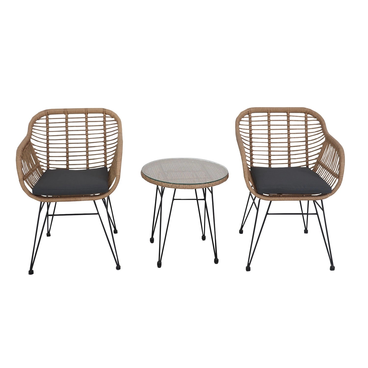 NAPALI - Muebles de jardín de resina para 2 personas