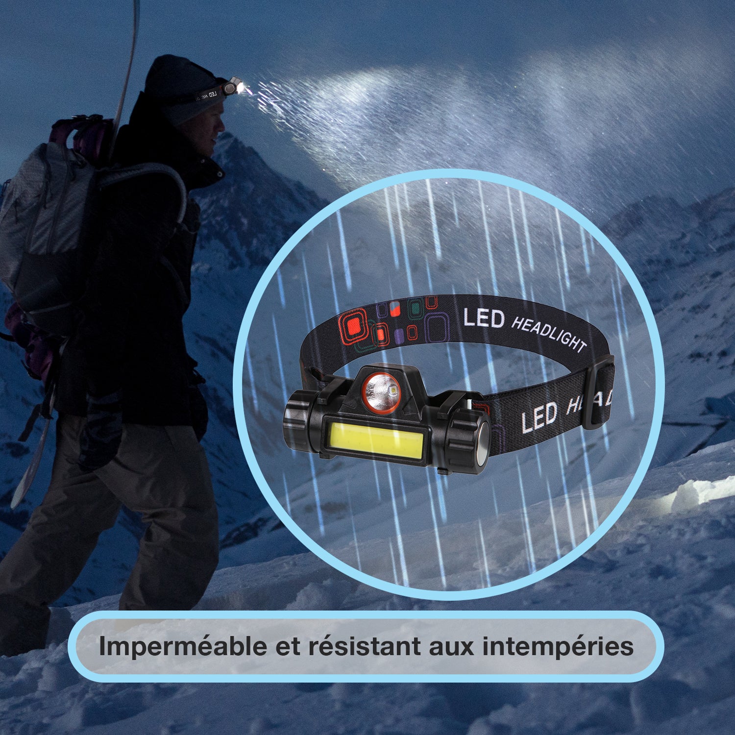 FAROL LED IMPERMEÁVEL RECARREGÁVEL USB
