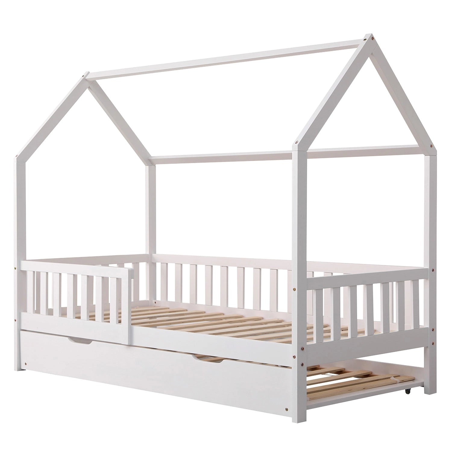 ONEIROI - LIT MAISON ENFANT AVEC TÊTE DE LIT ET CONTOUR EN BOIS