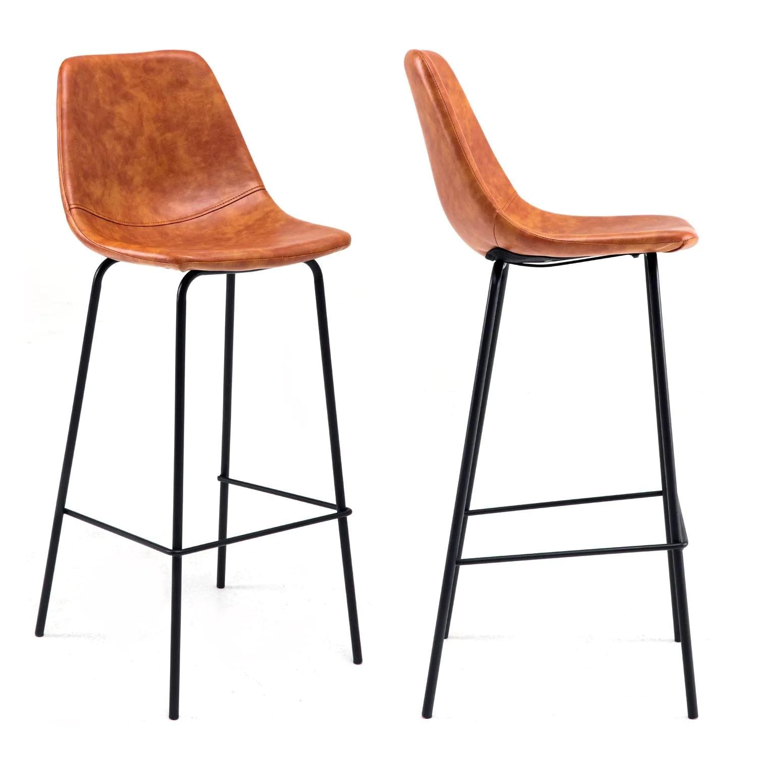 BROOKLYN - Lot de 2 Tabourets de Bar Vintage