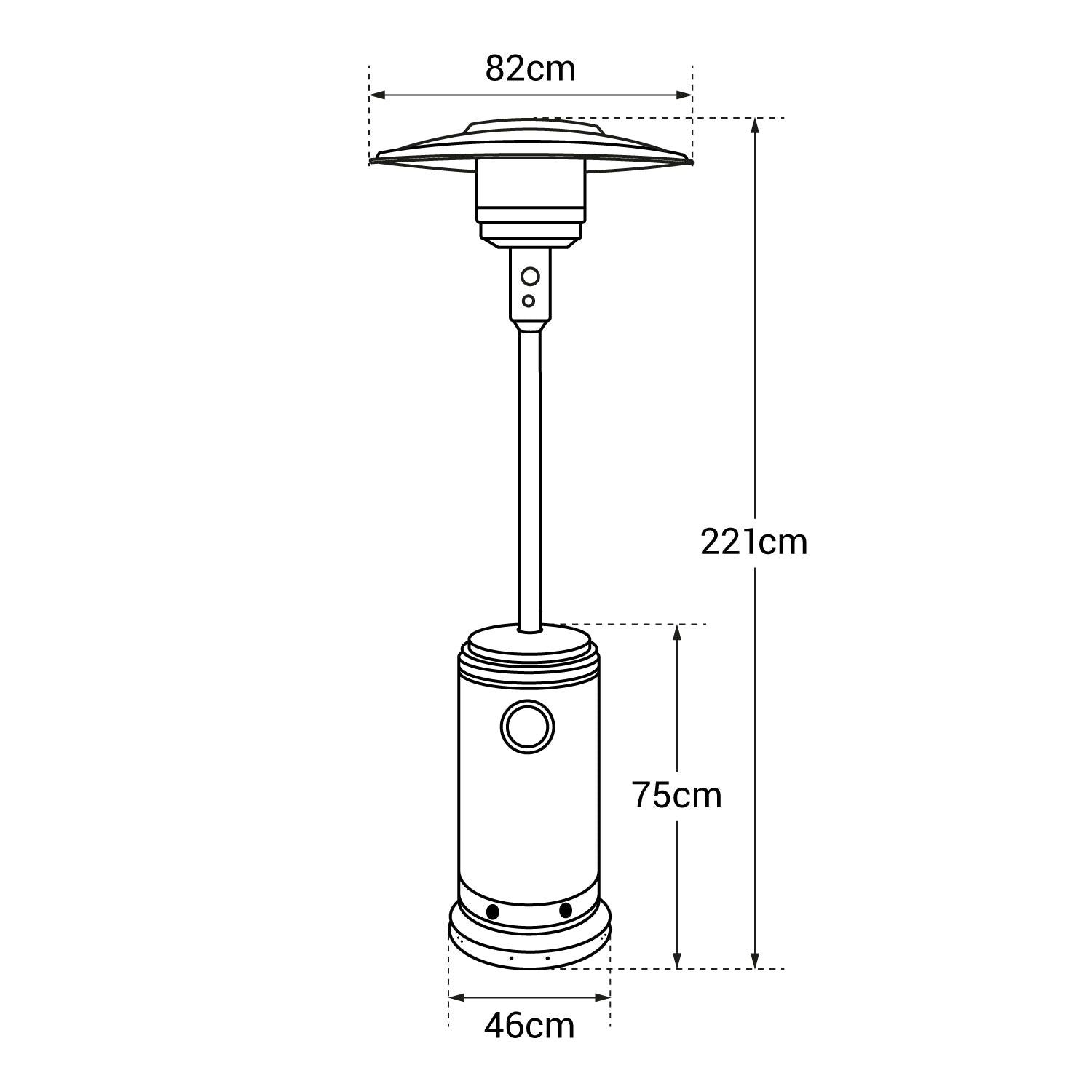 KOHALA - Parasol Chauffant en Acier avec Housse