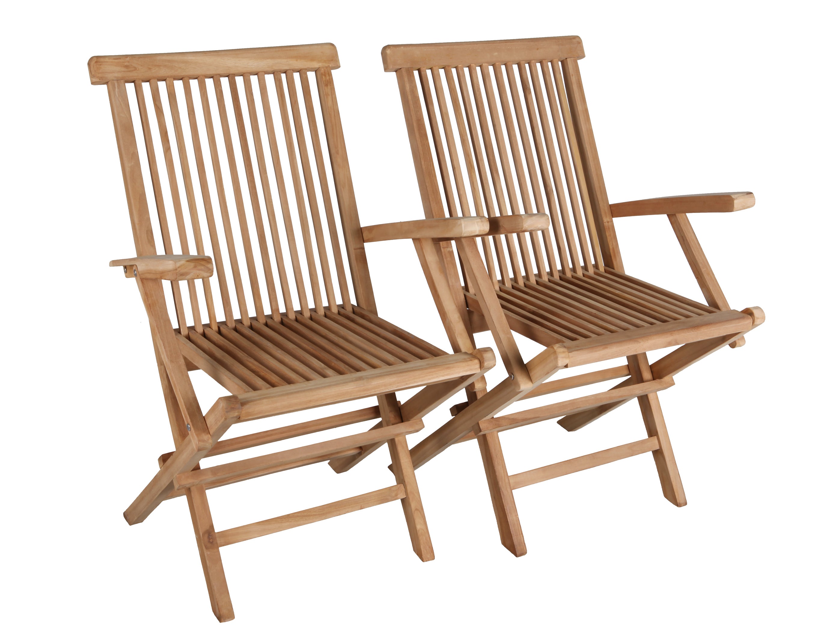 SALENTO - Ensemble de Chaises Pliantes avec Accoudoirs en Teck