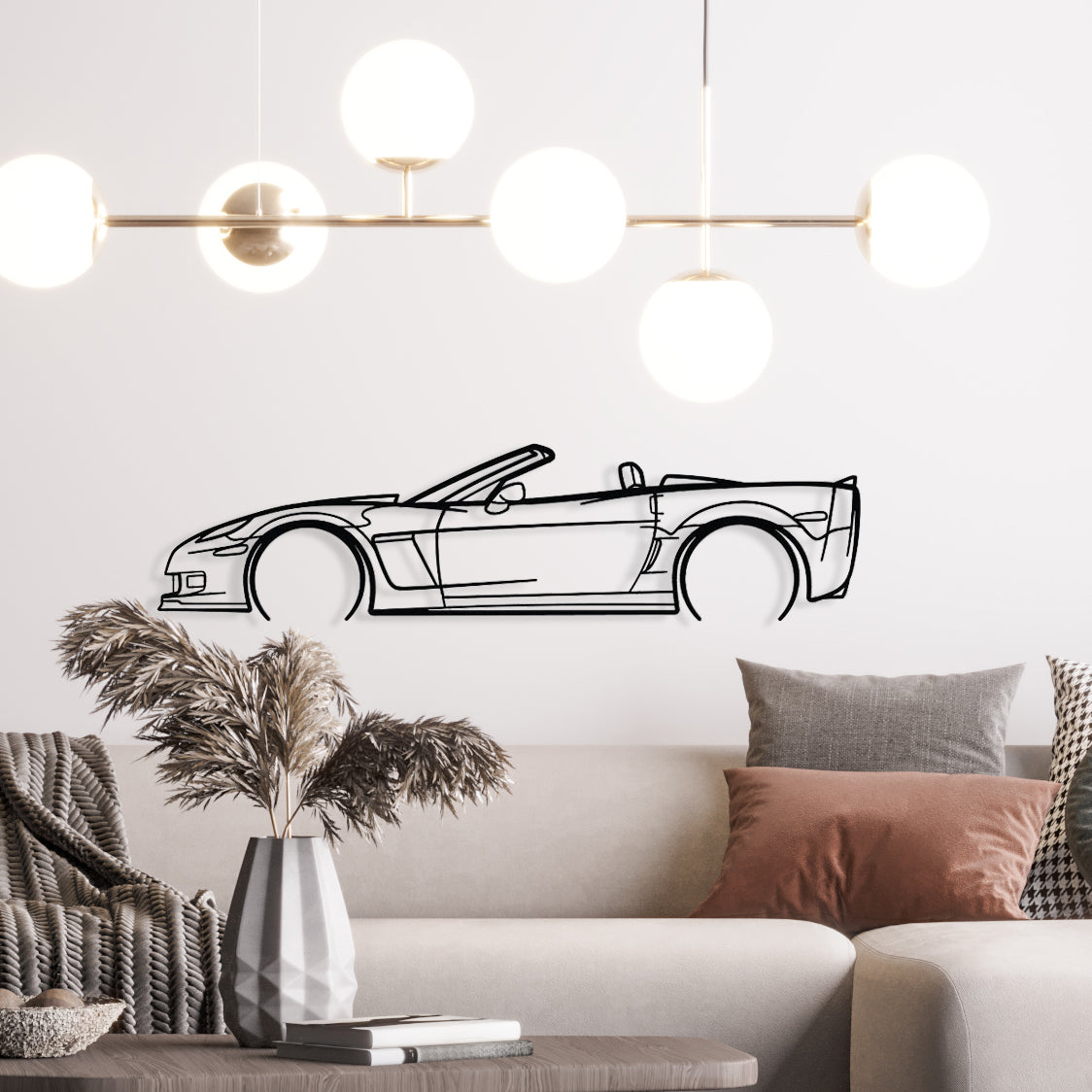 CHEVROLET - CORVETTE C6 CABRIOLET - DÉCORATION MURALE EN MÉTAL