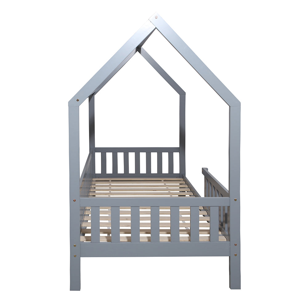 ONEIROI - LIT MAISON ENFANT AVEC TÊTE DE LIT ET CONTOUR EN BOIS