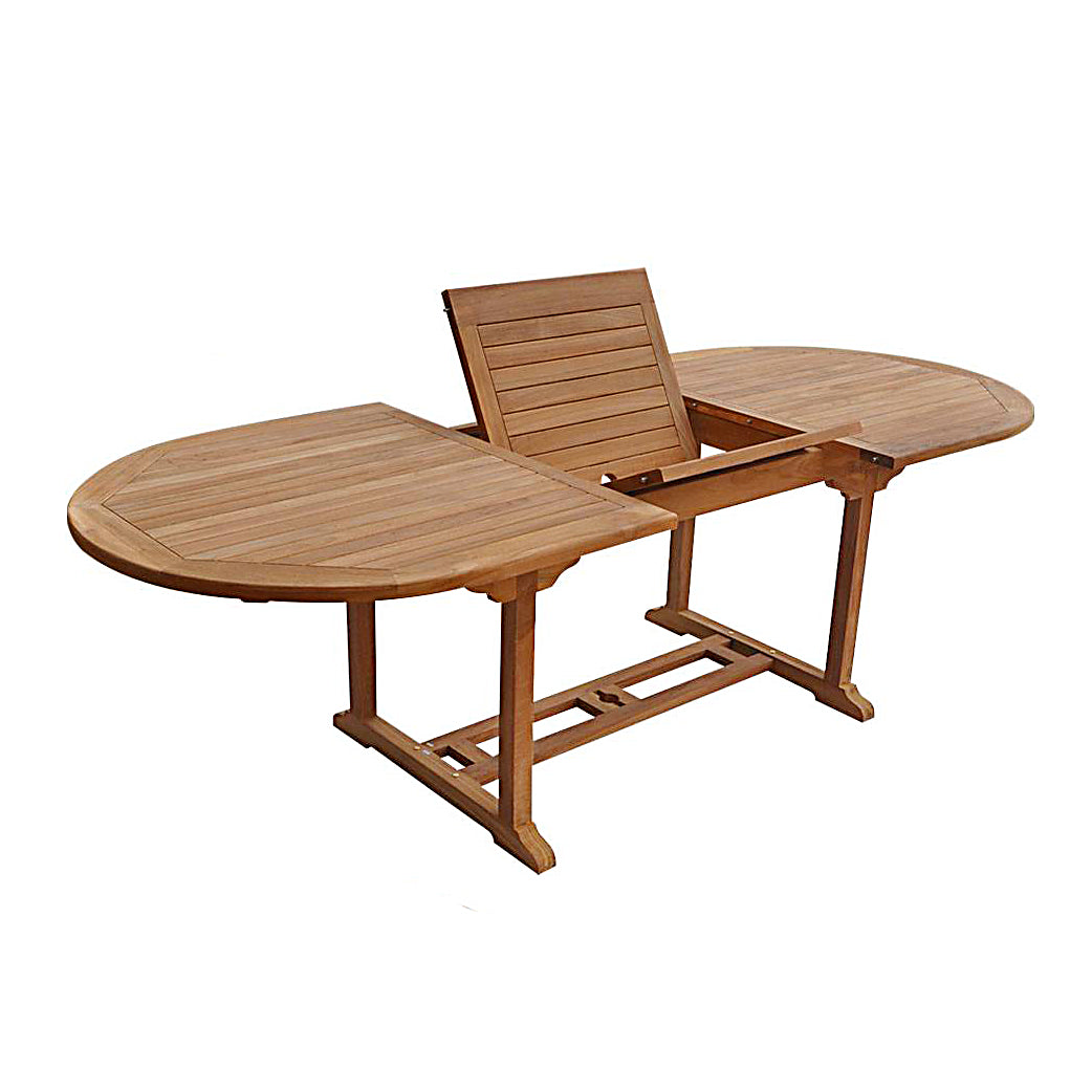 SALENTO - Table de Jardin Ovale Extensible en Teck