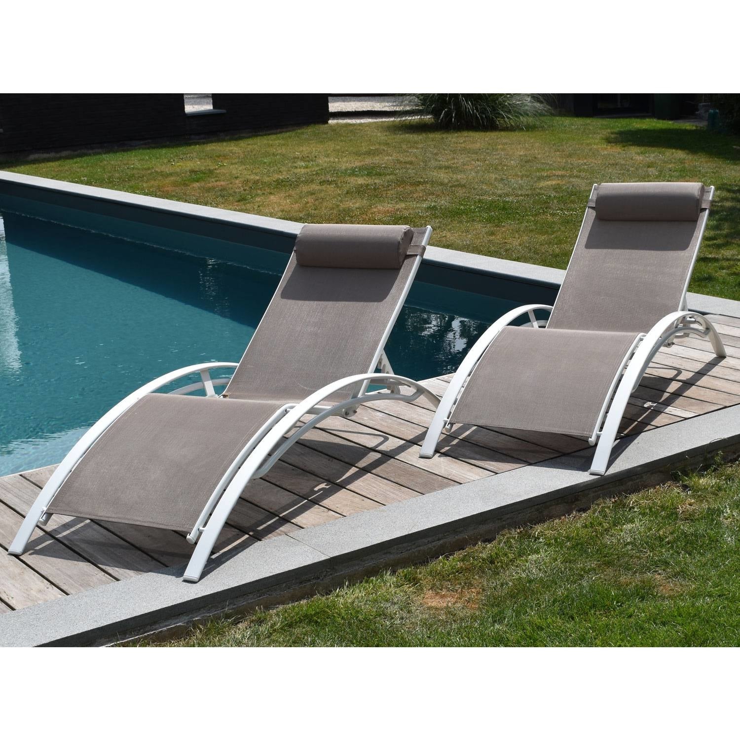 BAISAO - Bain de Soleil Courbé Textilène Aluminium
