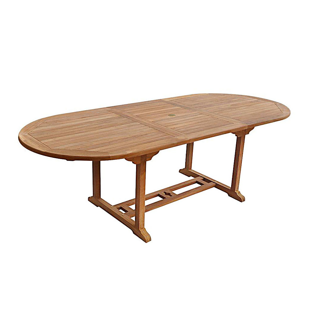 SALENTO - Table de Jardin Ovale Extensible en Teck