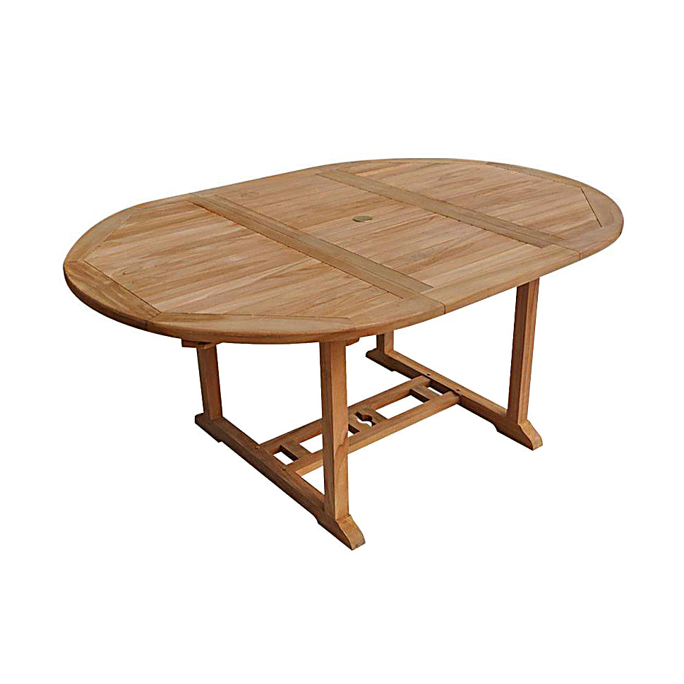 SALENTO - Table de Jardin Ronde Extensible en Teck