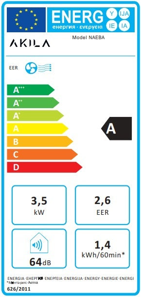 NAEBA - Climatiseur mobile ultra silencieux - Wifi - 3.5kW - 12000 BTU