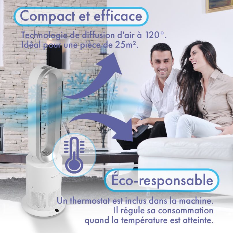 IGIRI - 4 en 1 - Purificateur d'air, Ventilateur, Chauffage, Ioniseur