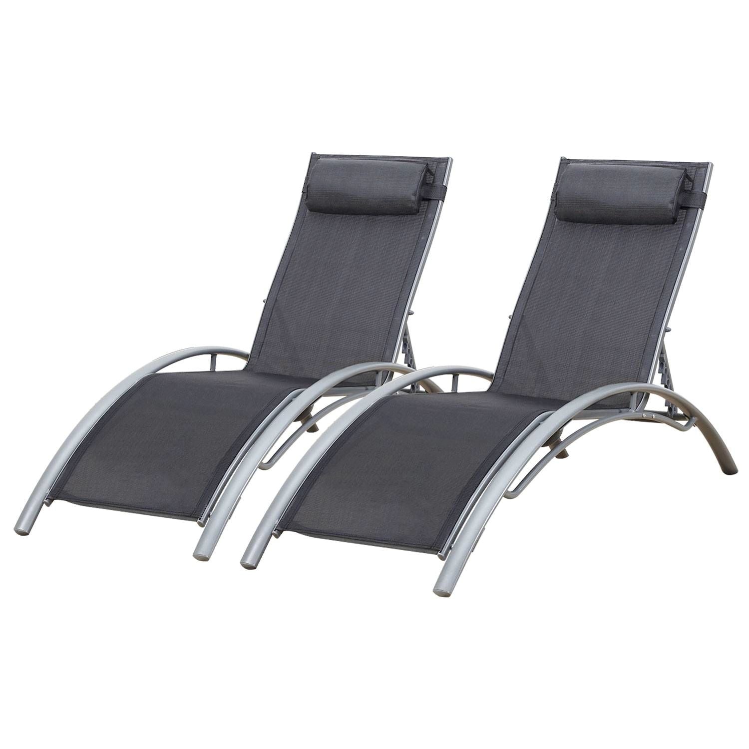 BAISAO - Bain de Soleil Courbé Textilène Aluminium