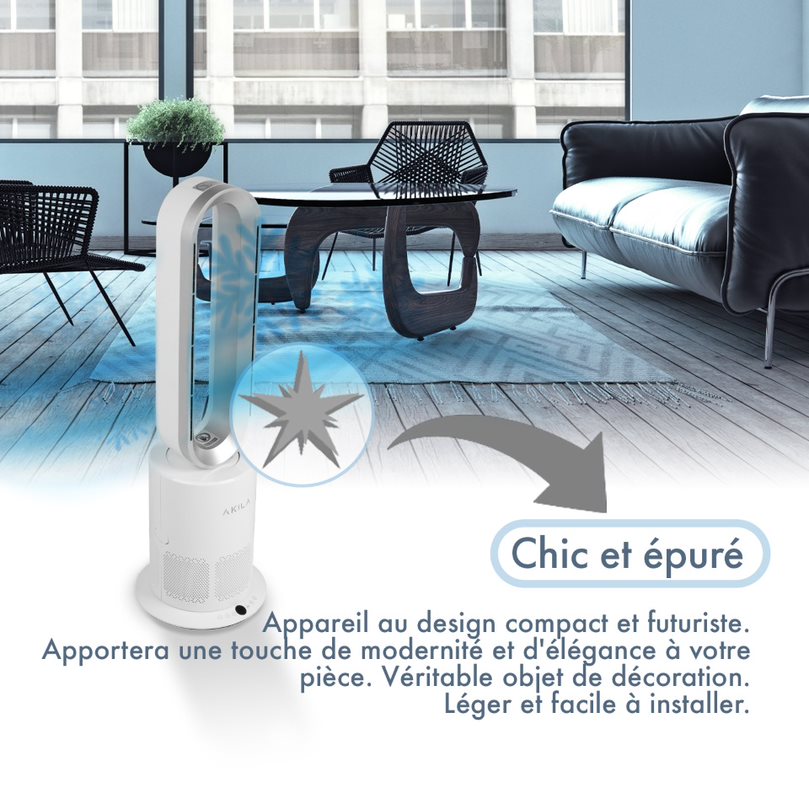 IGIRI - 4 en 1 - Purificateur d'air, Ventilateur, Chauffage, Ioniseur