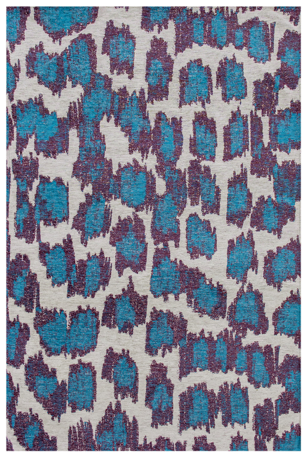 TAPIS - COLLECTION IKAT FEATHER - DESIGN SUMMER BLUE