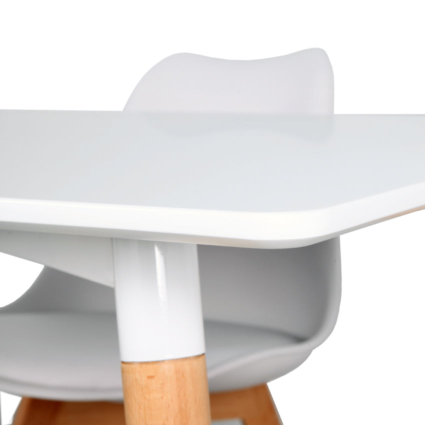 SENJA - Juego de mesa rectangular 120 x 70 cm y 4 sillas escandinavas