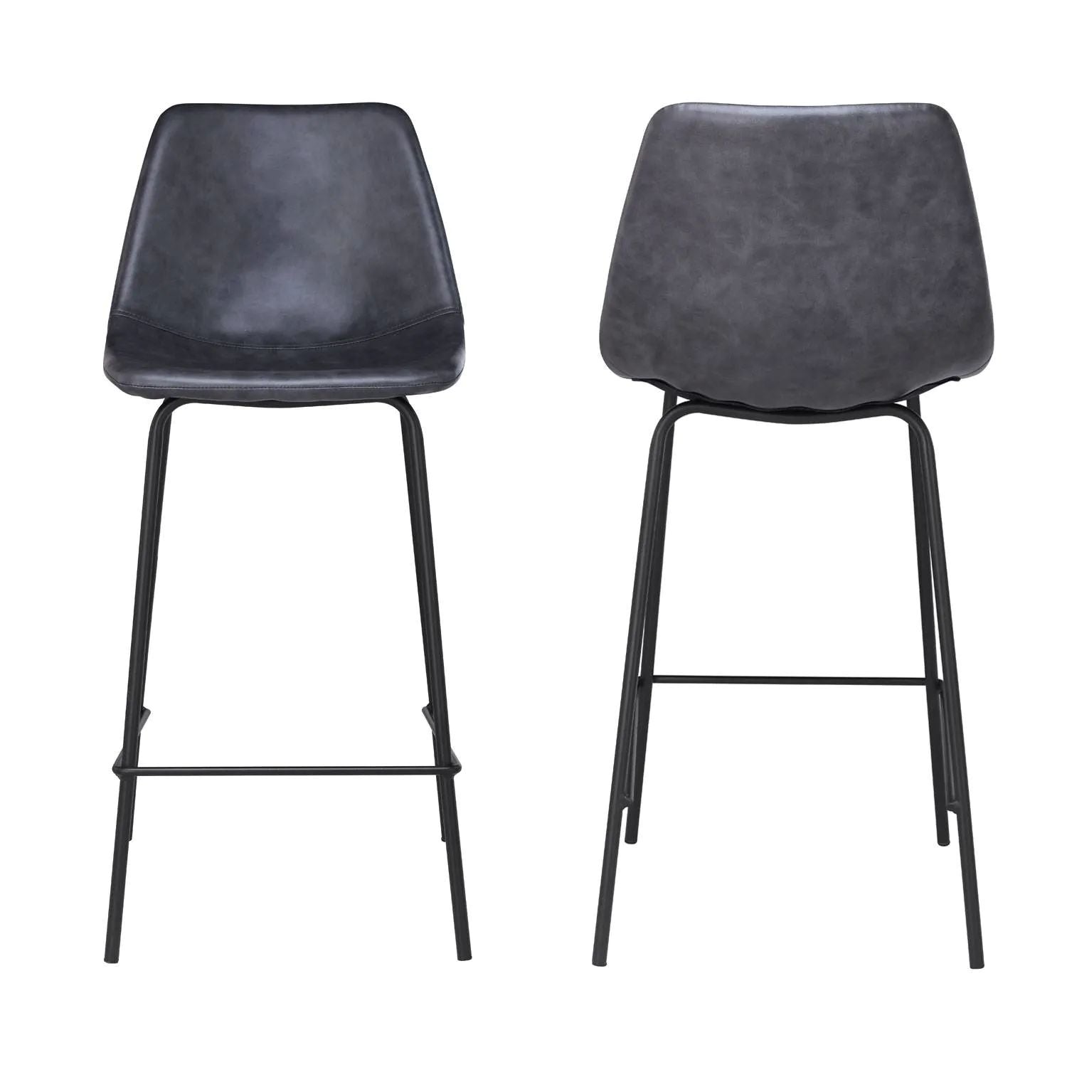 BROOKLYN - Lot de 2 Tabourets de Bar Vintage